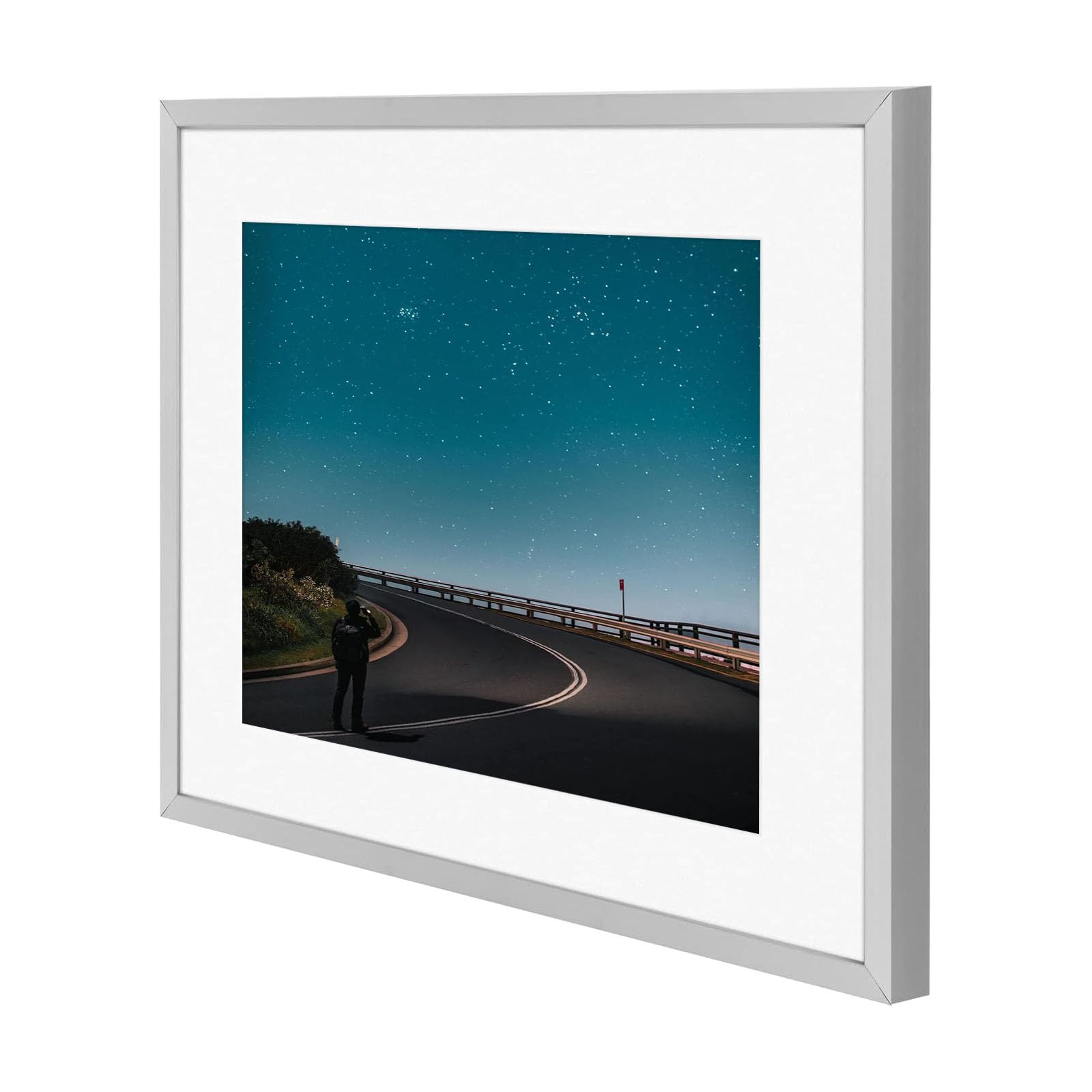 Frametory, 6x8 Aluminum Picture Frame - 6 x 8 Black Frame with Removable Mat for 5 x 7 Photo - 6 by 8 Durable Metal Frame with Real Glass - Sawtooth Hanger for Easy Wall Display - 1 Pack