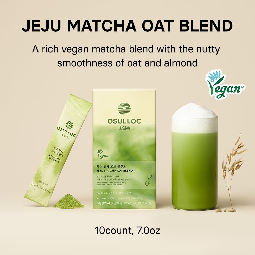 OSULLOC Volcanic Isle Matcha Powder, Ceremonial Grade Korean Matcha, Green tea powder from Jeju Island (1.41oz, 40g)
