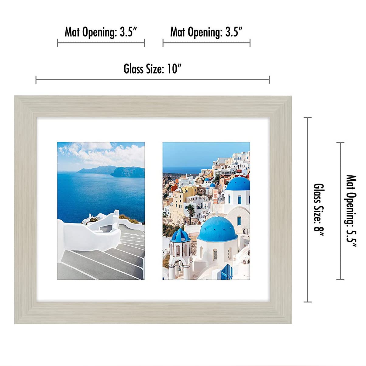 Americanflat 4x6 Double Picture Frame with Shatter-Resistant Glass - Fits Two 4x6 Photos or use as One 6x14 Frame - Signature Collection - Collage Frames for Tabletop and Wall Display - Black