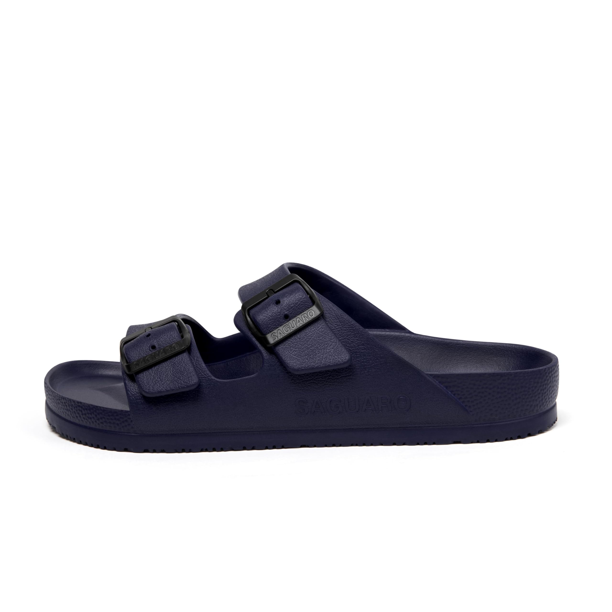 SAGUARO Men's Women's Comfort Double Buckle Sandals Lightweight Adjustable EVA Sandals with Rubble Sole