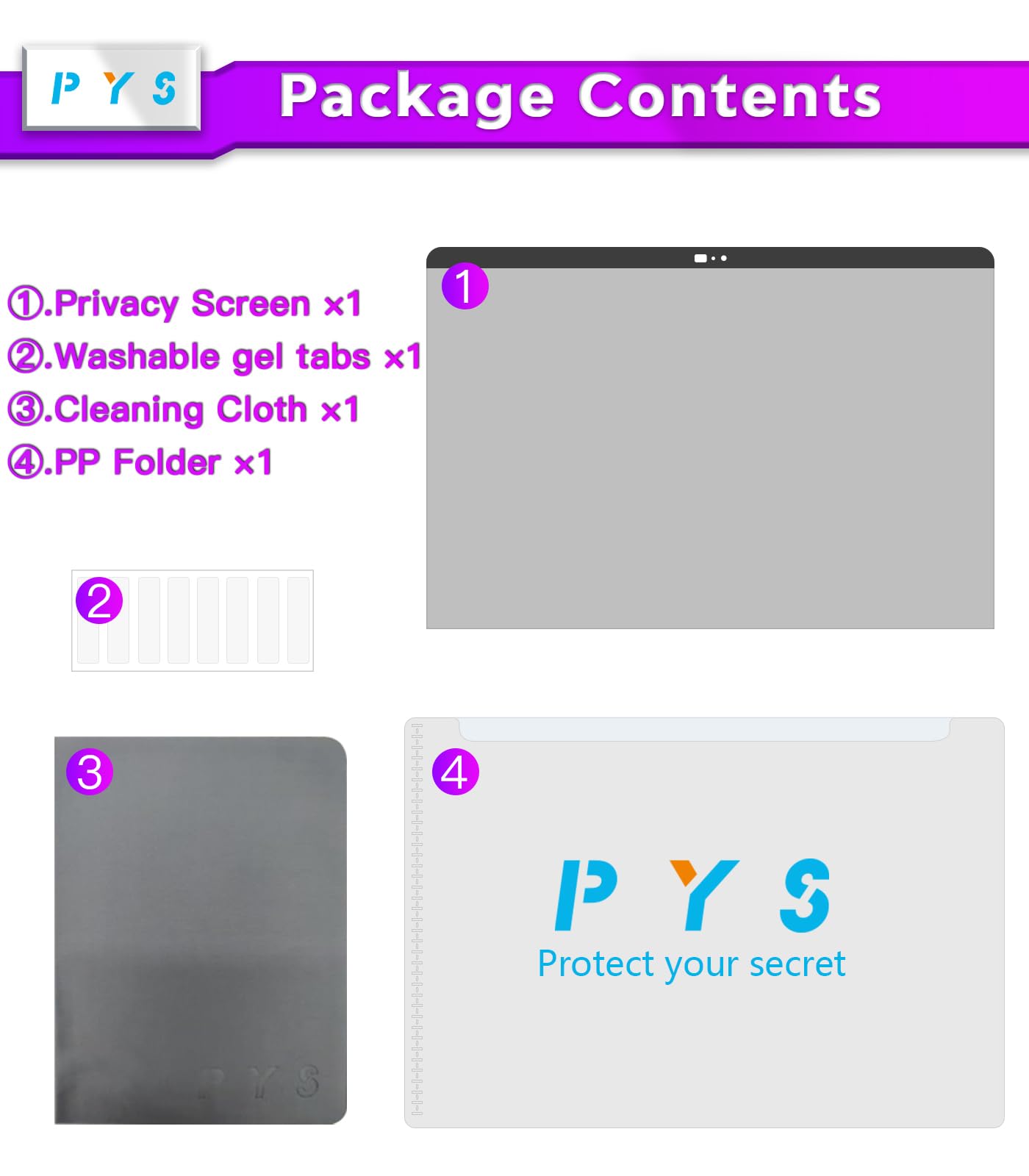 PYS MacBook Air 13.6 Inch Magnetic Privacy Screen for M2 Chip 2022 (A2681) - Removable Anti-Spy Laptop Shield