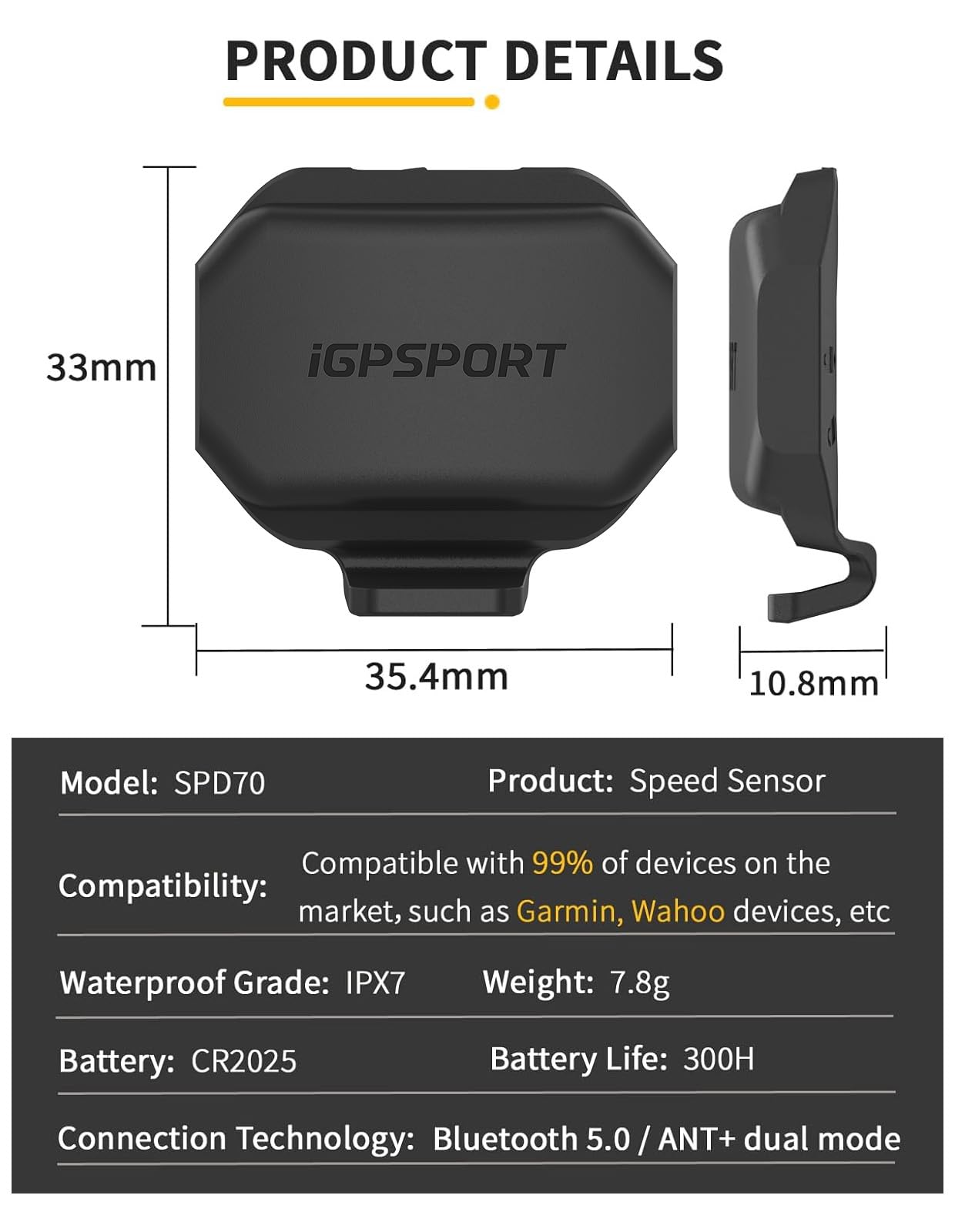 iGPSPORT BSC200S GPS Bike Computer, Wireless Route Navigation 2.4'' Screen Bluetooth ANT+ Cycle Computer IPX7 Waterproof