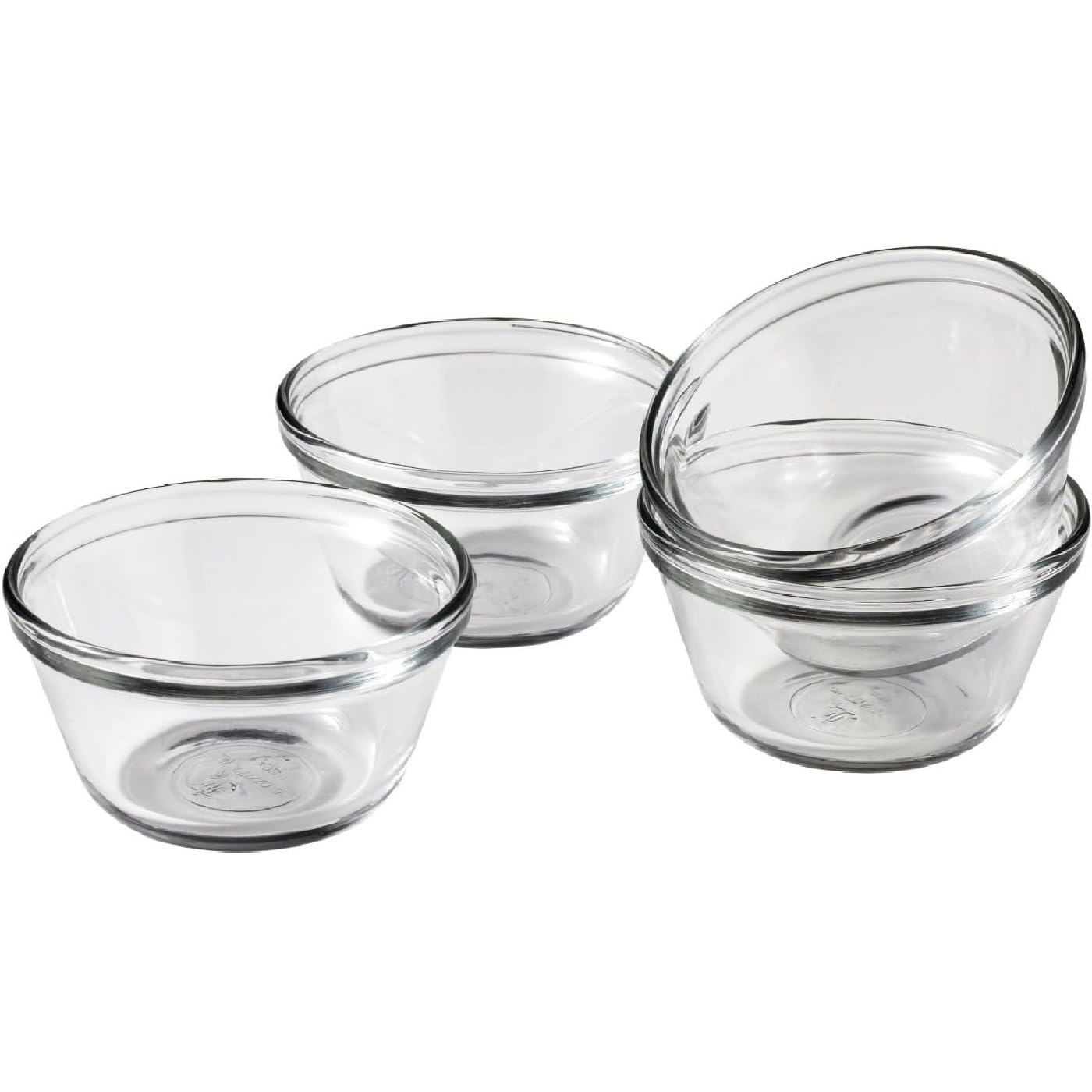 Anchor Hocking Glass Ramekins, 6 Ounce Glass Custard Cups with Lids, Set of 4