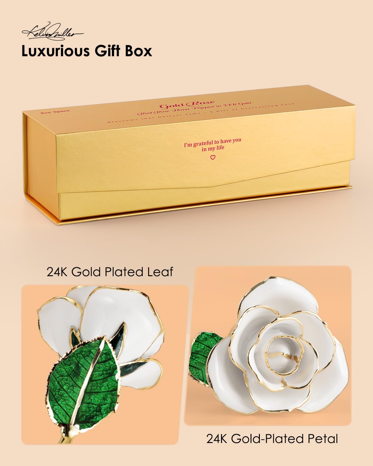 24K Gold Dipped Real Rose – Handcrafted, Bold, One of a Kind – Romantic Gift for Her – Ideal for Birthday, Anniversary, Mother’s Day, Valentine’s (Black)