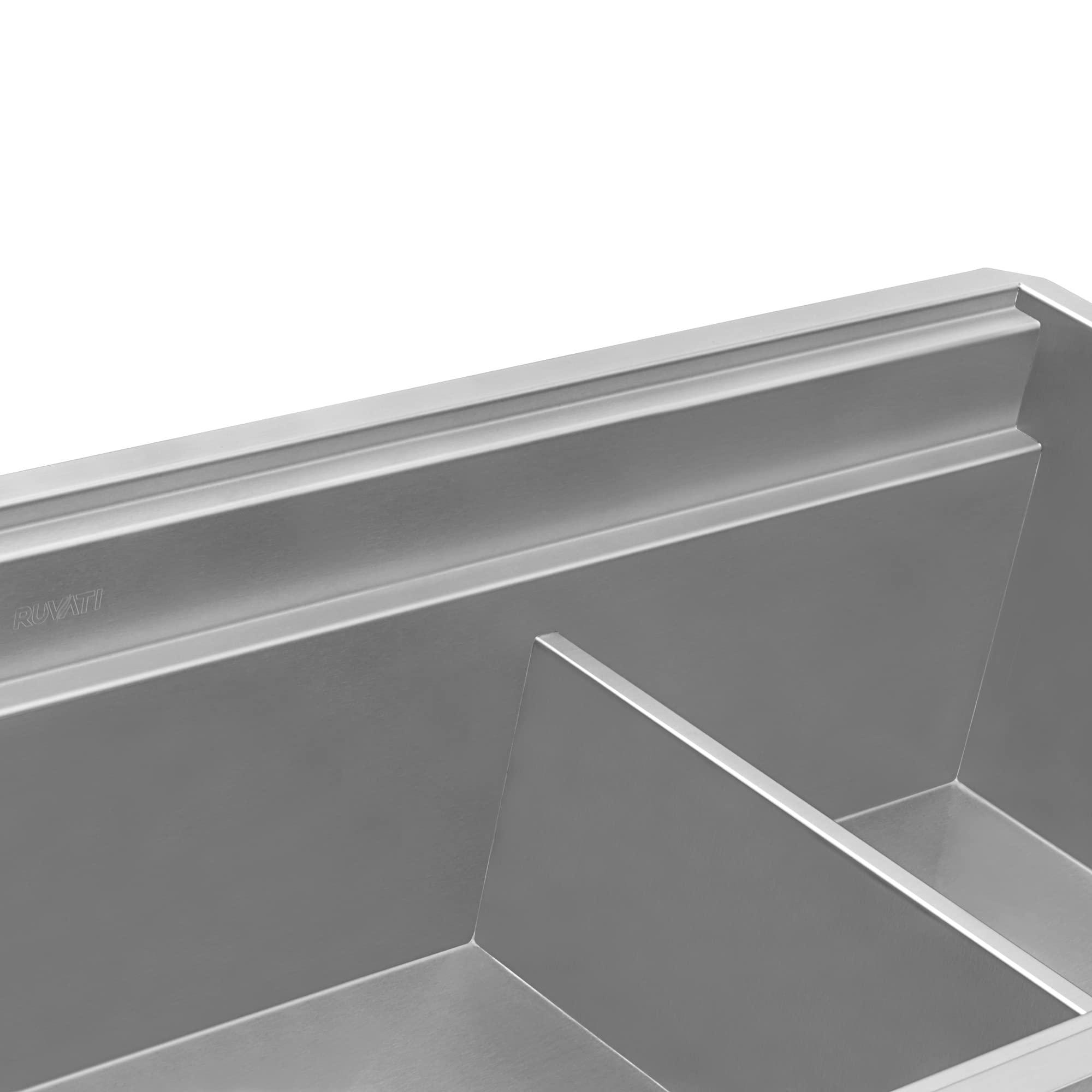 Ruvati 33-inch Workstation Kitchen Sink - Dual Tier Double Bowl Kitchen Sink - Low Divide Undermount Sinks - 16 Gauge Stainless Steel Kitchens Sinks - RVH8255