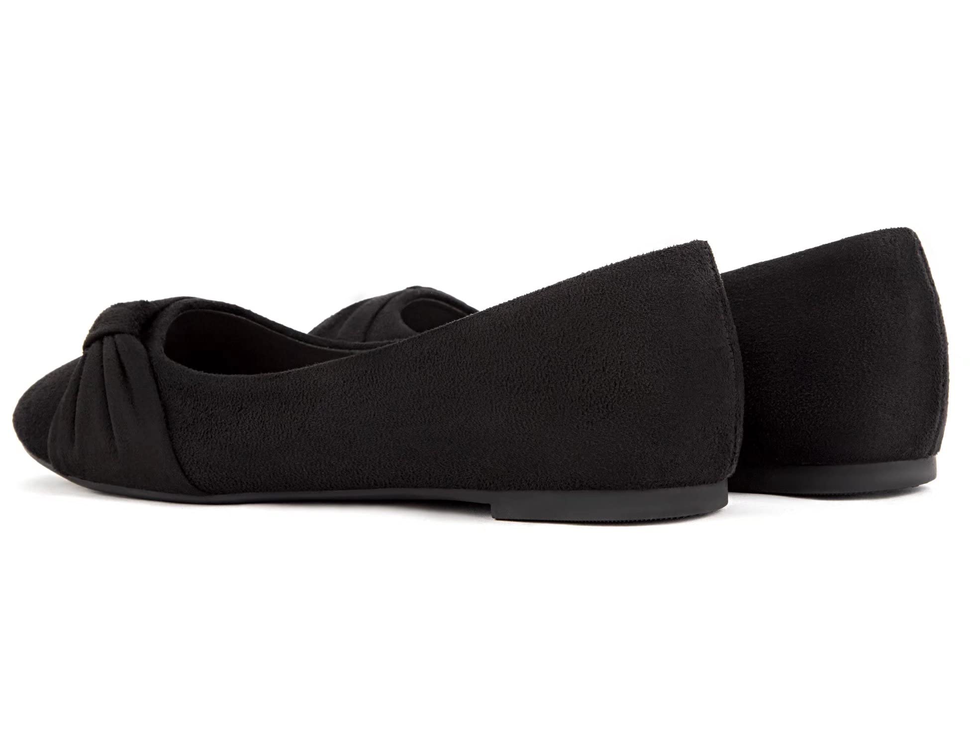MaxMuxun Women's Flats Shoes Faux Suede Round Toe Ballet Dressy Flats Comfortable Slip On Walking Shoes