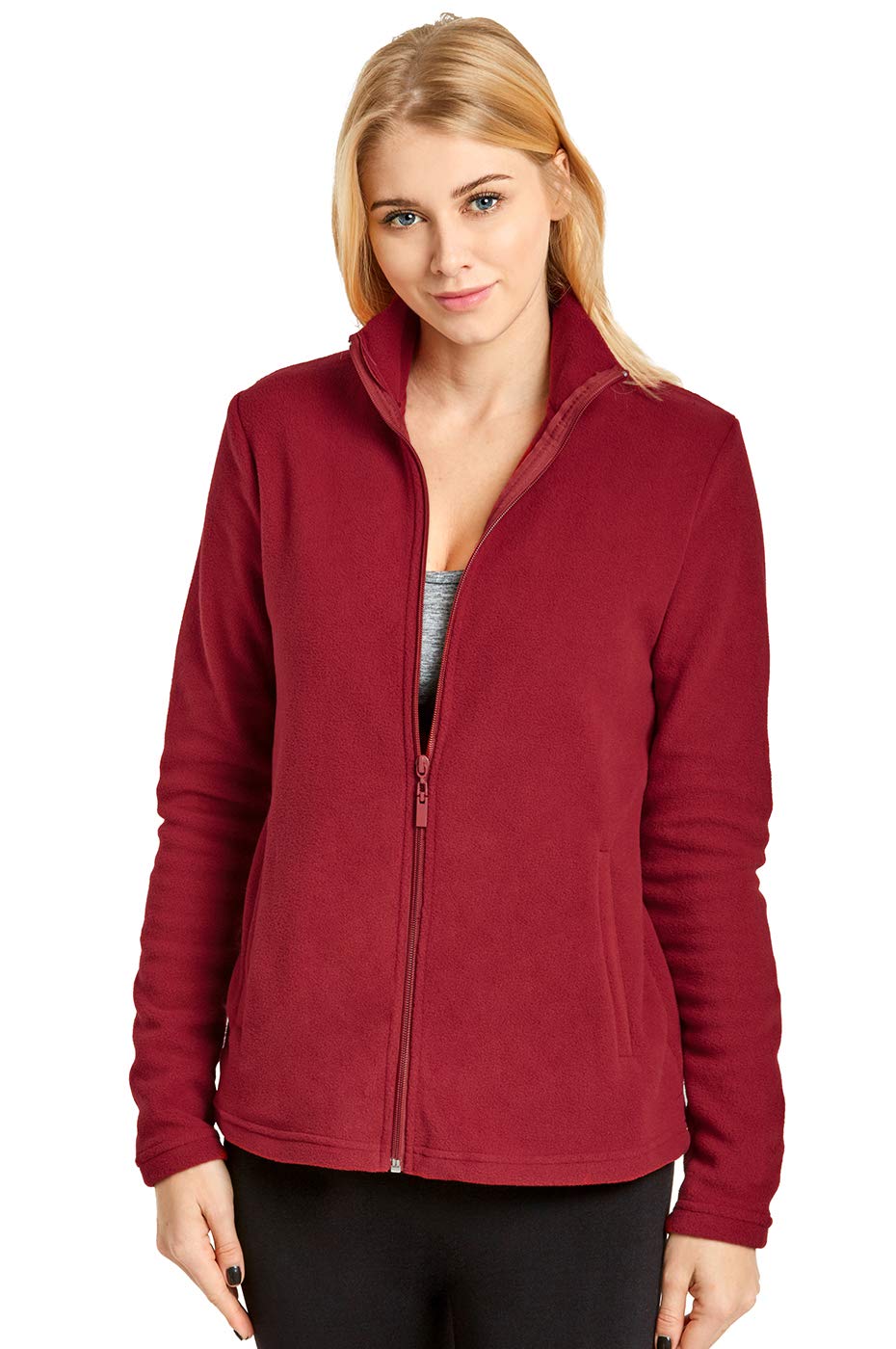 Sofra Women's Polar Fleece Full Zip Up Winter Jacket