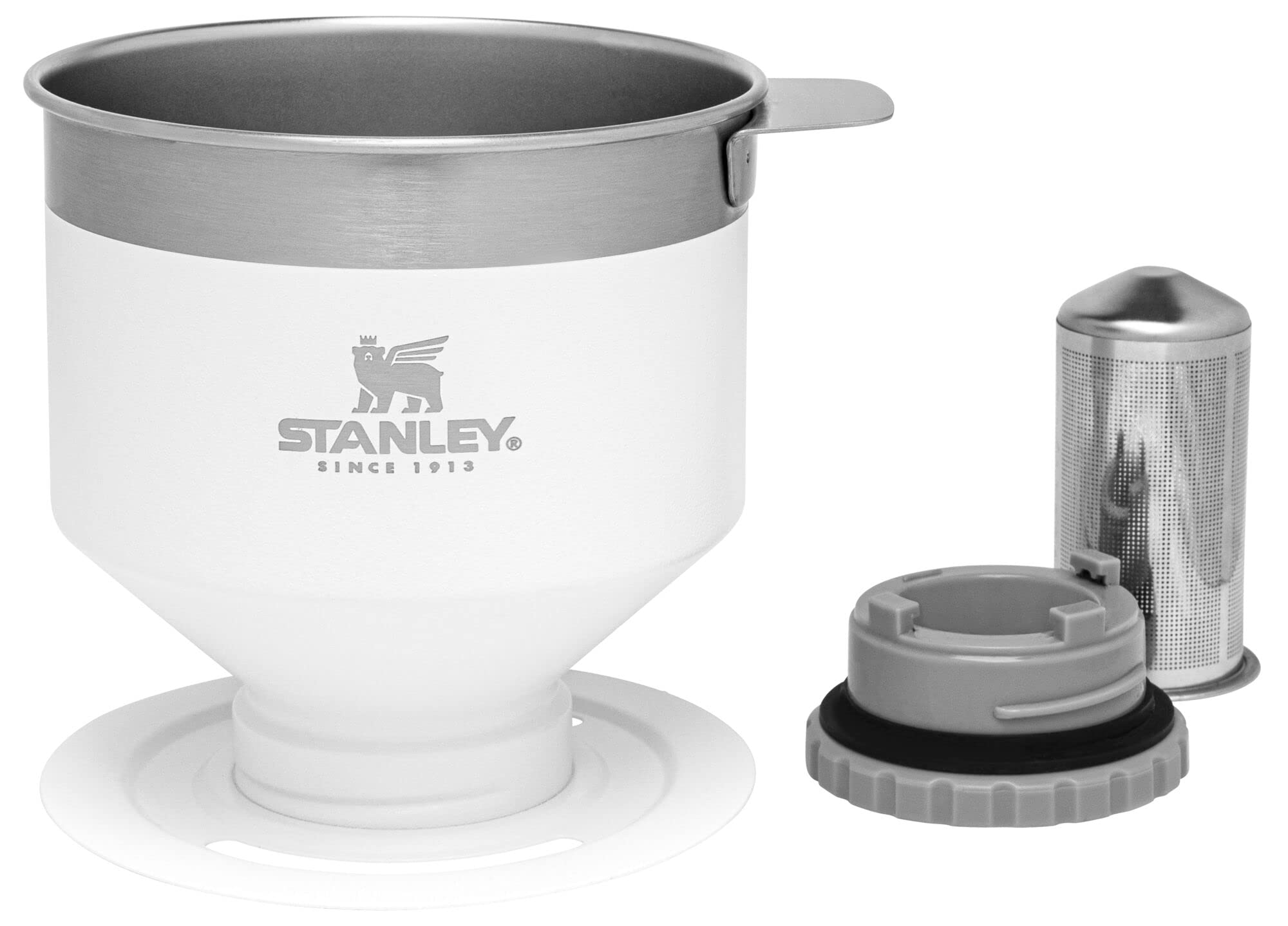 STANLEY Perfect Brew Pour Over | Manual Single Cup Coffee Maker | Drip Coffee Maker with Reusable Filter | Easy Clean Stainless Steel | BPA-Free | Charcoal Glow