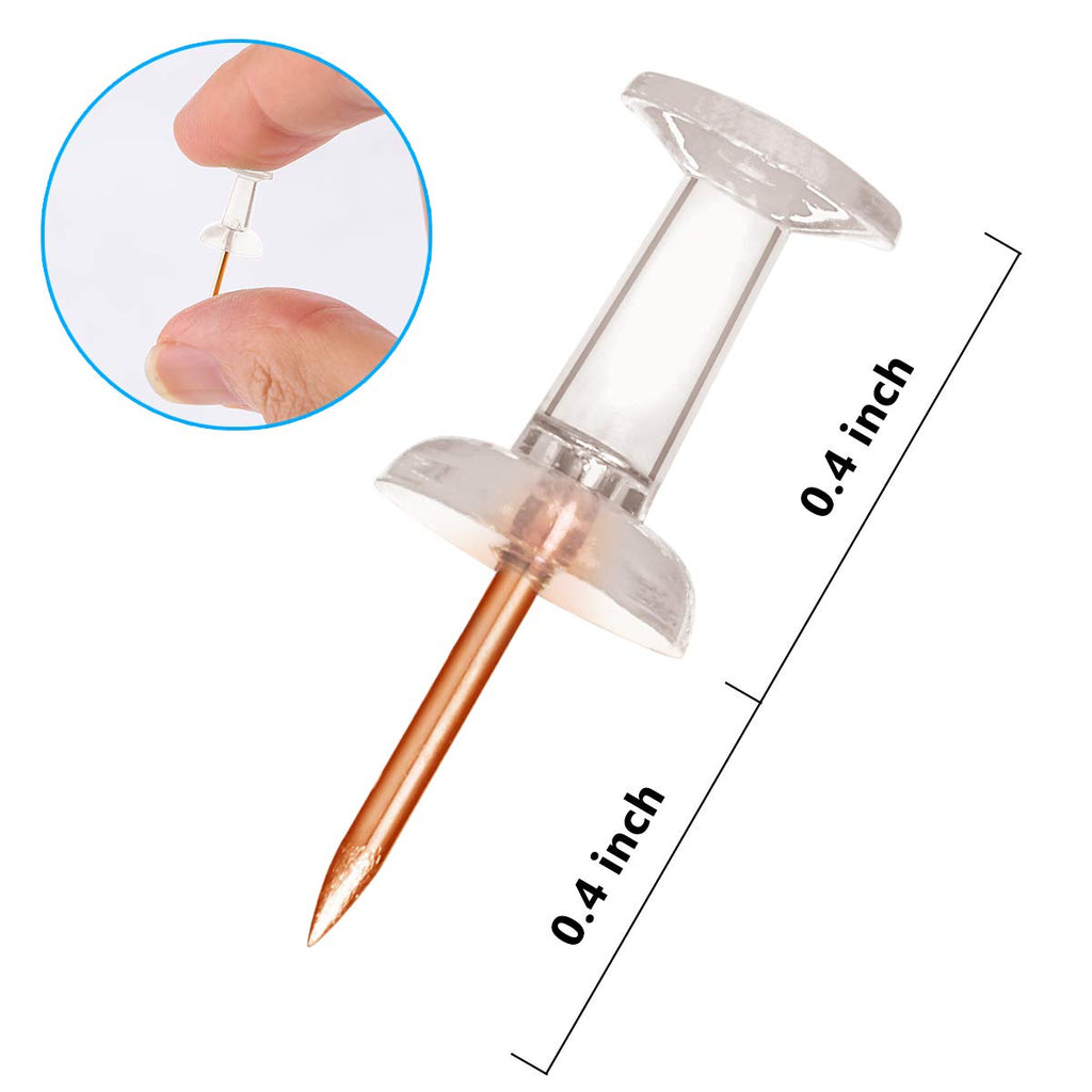 Push Pins 600 Count, Standard Clear Thumb Tacks Steel Point and Clear Plastic Head