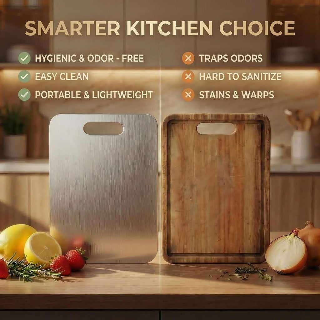 Stainless Steel Cutting Boards for Kitchen, 3 PCS Non Toxic Metal Chopping Board Set, Dishwasher Safe & Warp Proof (15.3"x11", 13.4"x9", 11.8"x7.9" Inch)