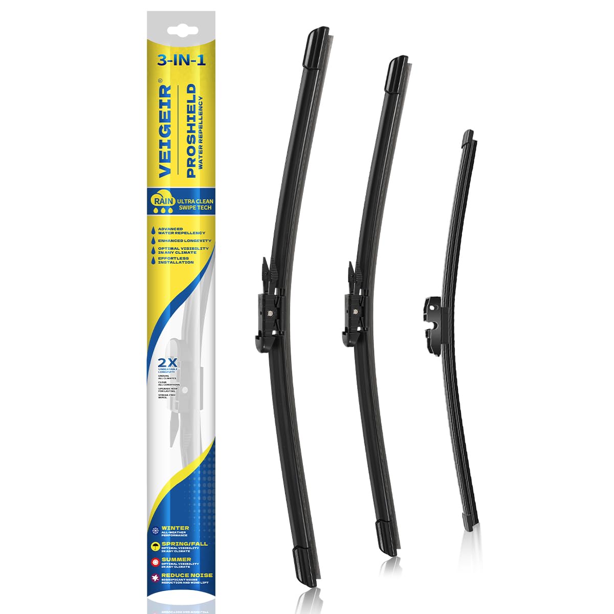 3 Pack Windshield Wiper Blades Compatible with Ford Escape 2008 2009 2010 2011 2012 Original Factory Quality Front Rear Wipers Blade Set for My Car - 20" 20" 12"