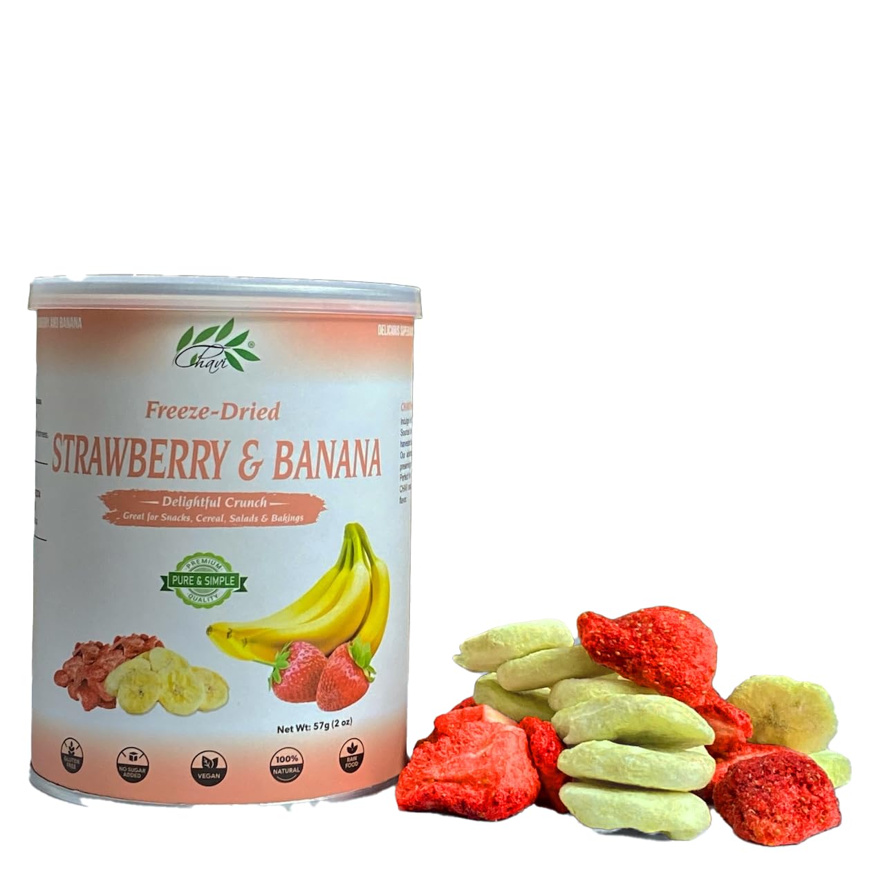CHAVI Freeze Dried Fruits - Mixed | 6 in 1 | No Added Sugars or Preservatives - Non-GMO, Vegan, Gluten-Free | Gift Box | 230 g | 8.1 oz | 6 Cans