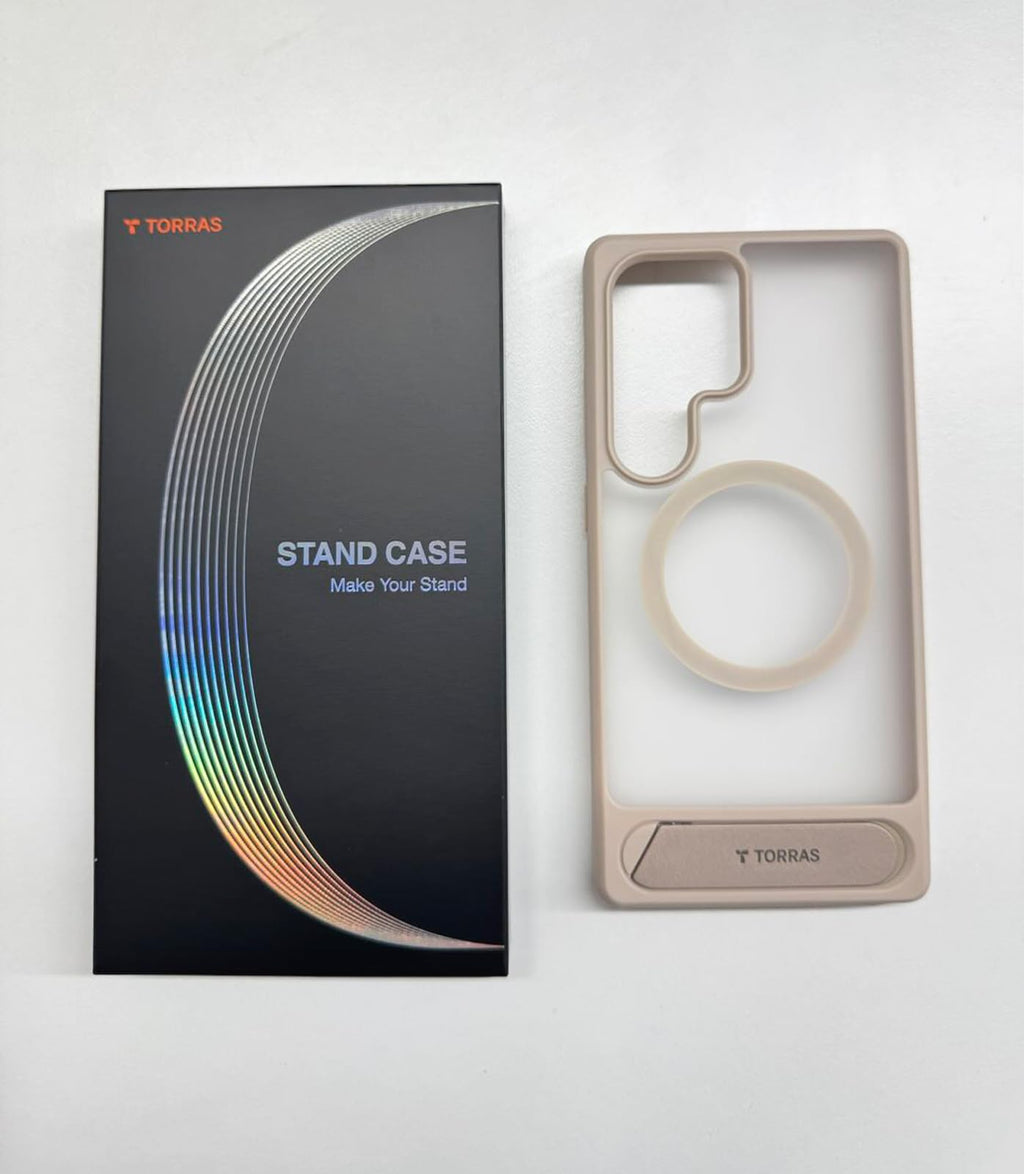 TORRAS Strong Magnetic & Seamless Stand for Samsung Galaxy S24 Ultra Case, Fit for MagSafe, Mil-Grade Drop Protection, Kickstand for Samsung Galaxy S24 Ultra Case, Translucent Back/Black Edge