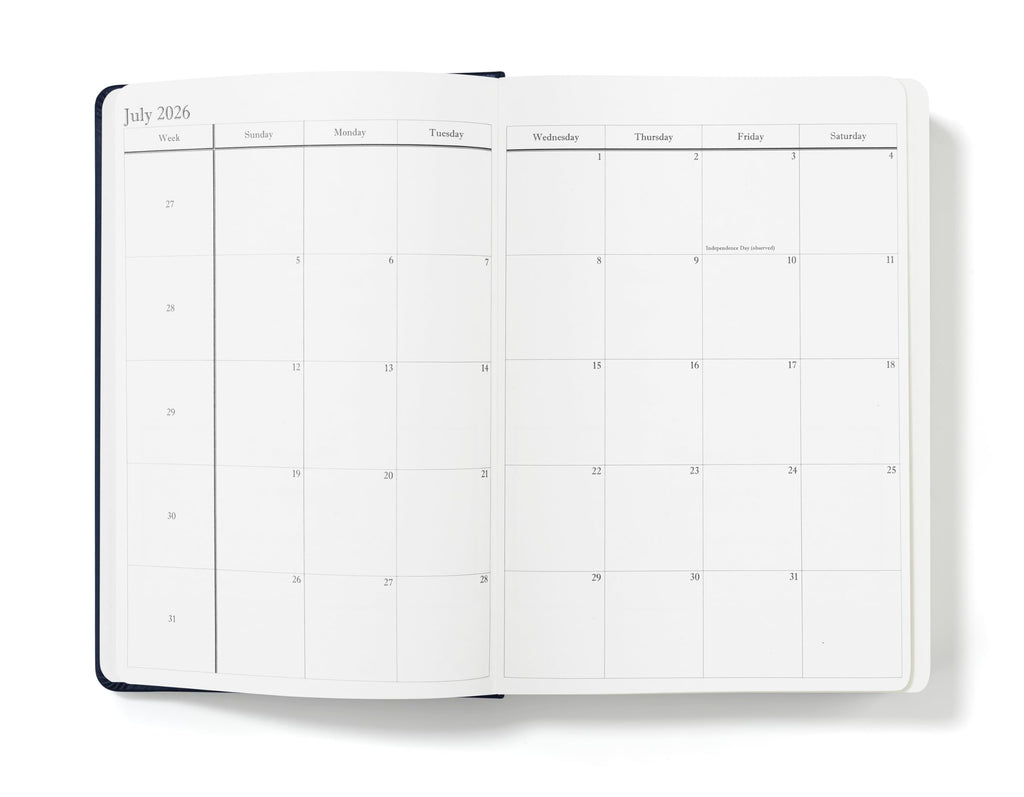 Wykeham's Executive 2026 Daily Journal Planner – US Public Holidays & Format – Customization Available (Brown, 6" x 4.5")