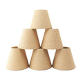 Small Lamp Shade Set of 6 Chandelier Shades 3" X 6" X 5" Burlap Lampshade Clip On Bulb Farmhouse Chandelier Shade