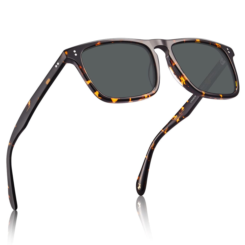 CARFIA Retro Polarized Sunglasses for Men UV Protection Hand-crafted Acetate Frame Fashion Cool Sun Glasses CA53572