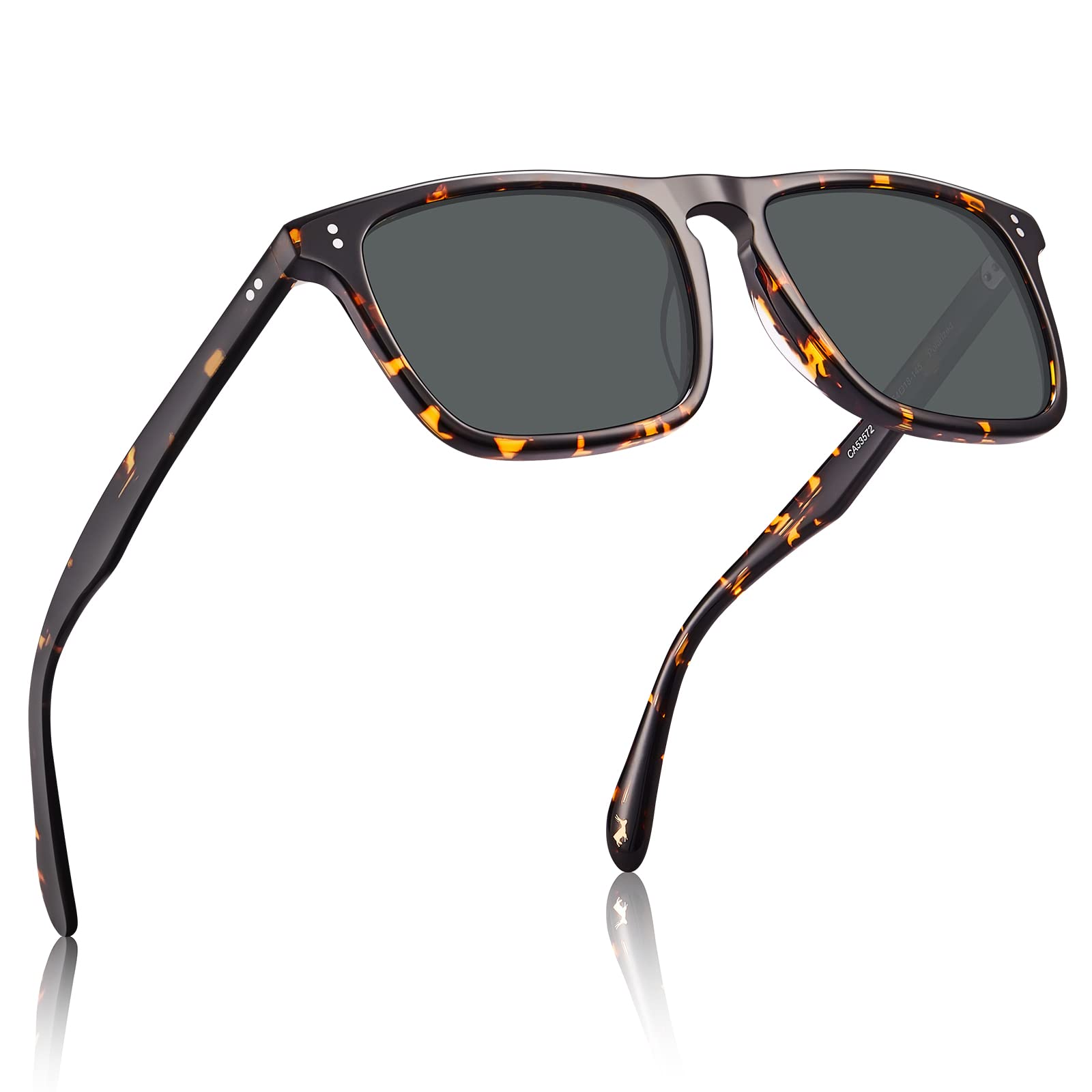 CARFIA Retro Polarized Sunglasses for Men UV Protection Hand-crafted Acetate Frame Fashion Cool Sun Glasses CA53572