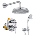 Rainfall Shower Head with Handheld Combo, Brushed Gold Shower System with Balance Pressure Valve, 9 inch Shower Head and Faucet Set, Rain Shower Head with Handheld Spray Wall Mount(B2312-BG)