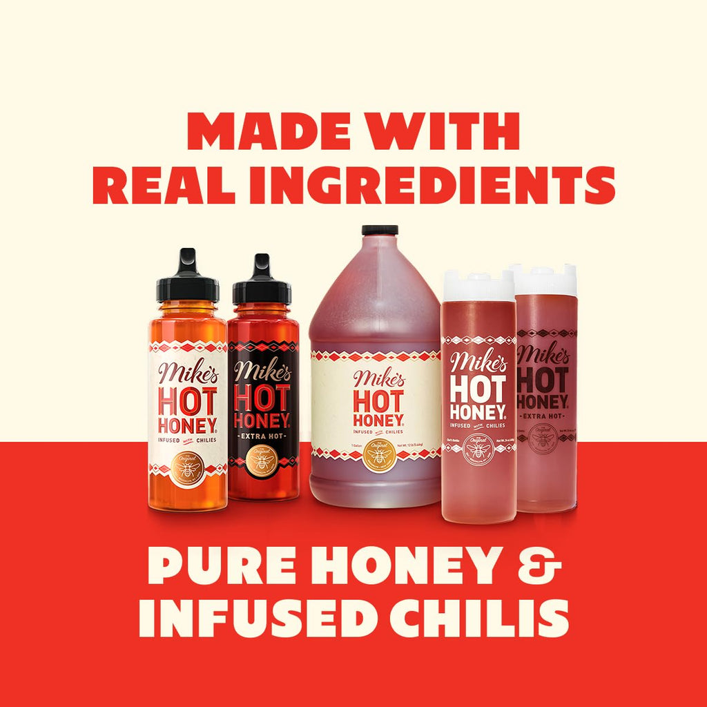 Mike's Hot Honey, Extra Hot, America's #1 Brand of Hot Honey, Spicy Honey Infused with Chili Peppers, Sweet Heat, Perfect for Hot Sauce Lovers (10oz Bottle, 1 Pack)