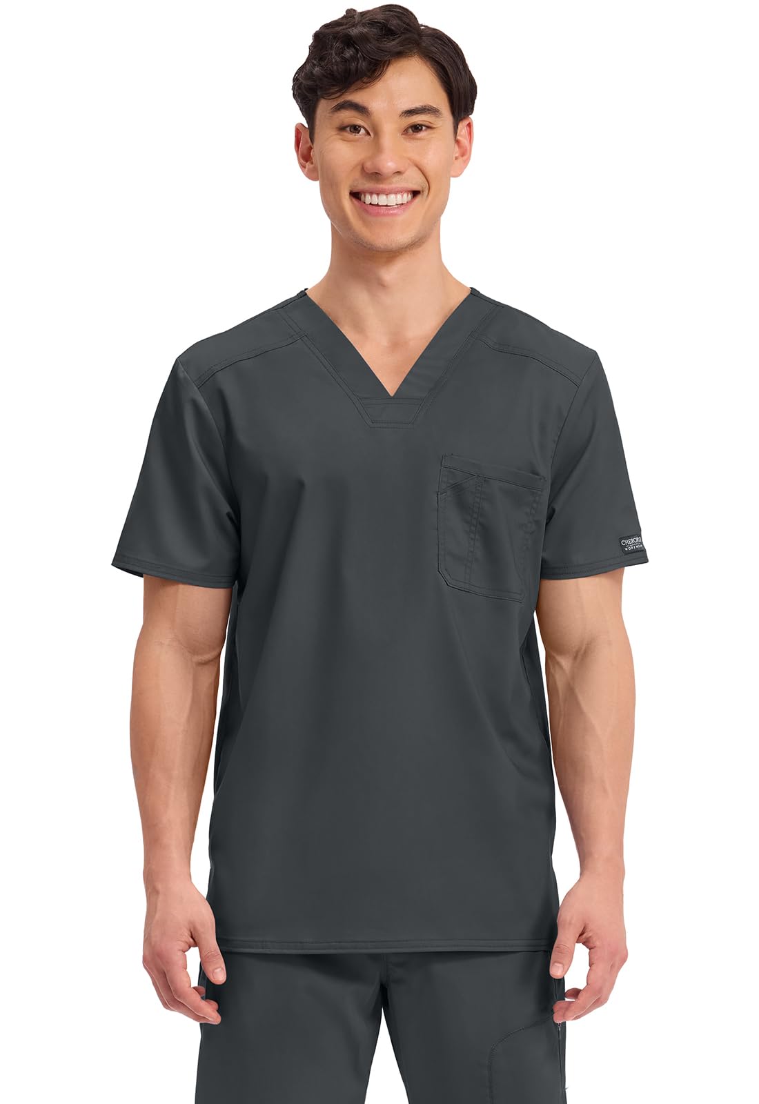 Cherokee Scrub for Men's Tuckable V-Neck Top with 1 Chest Pocket, Pen Slot, Ultra Soft, Durable, 2-Way Stretch Fabric- WW690