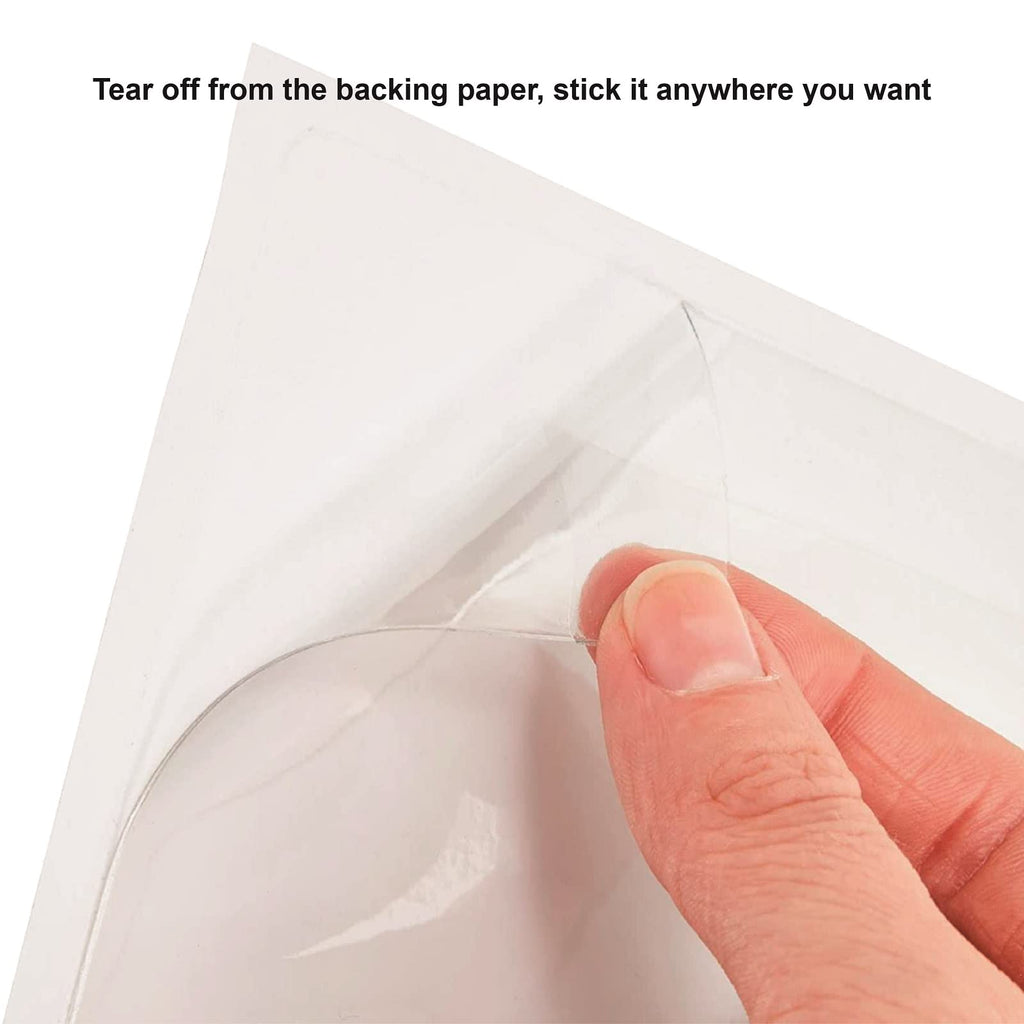 IMAGAME Clear Adhesive Business Card Pocket swith Side Open for Loading, 50 Pack, Plastic Labels Holders for Storage Bins and Library Card, Ideal for Organizing and Protecting Your Business Cards