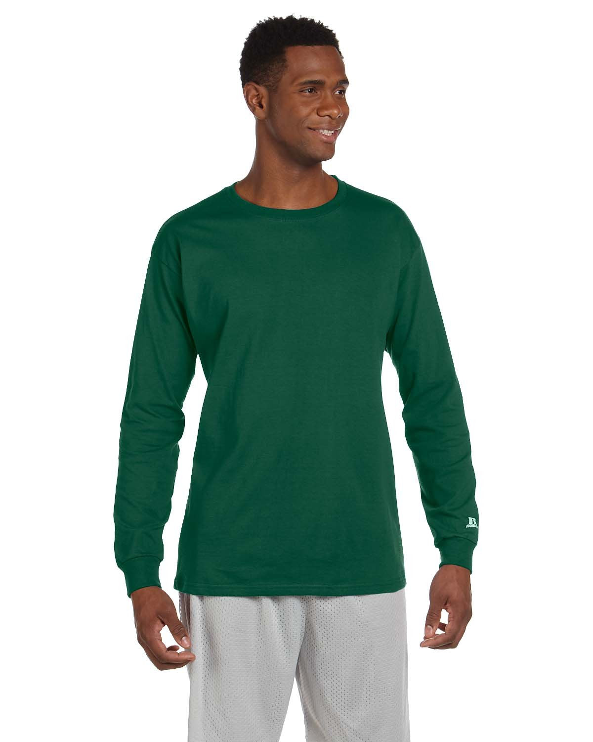Russell Athletic Men's Dri-Power Long Sleeve Tees, Moisture Wicking, Odor Protection, UPF 30+