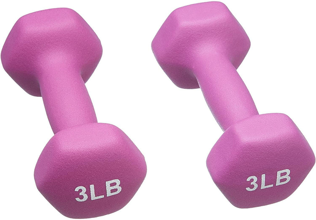 FUXION Neoprene Dumbbell Hand Weights, Sets of 2 Hexagon Non-Slip Weights for Home Gym Yoga Pilates Workout
