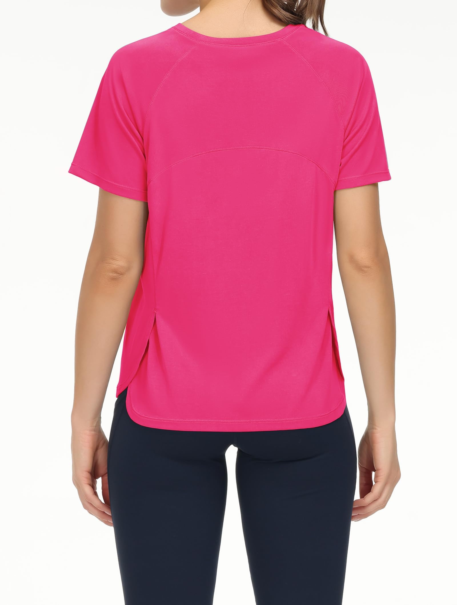 THE GYM PEOPLE Women's Short Sleeve Workout Shirts Breathable Yoga T-Shirts with Side Slits Athletic Tee Tops