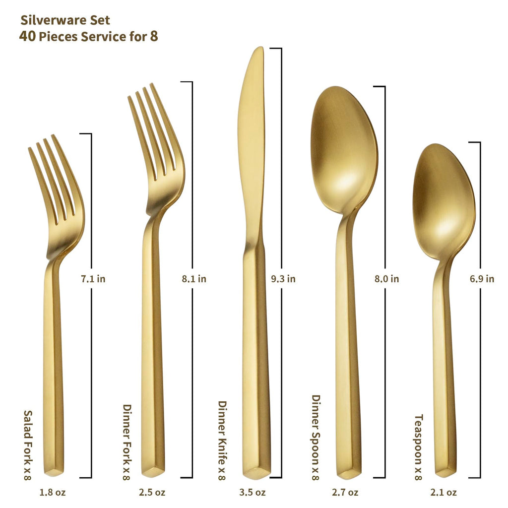 Alata Cube Black 20-Piece Forged Silverware Set Stainless Steel Flatware Set,Service for 4,Matte Satin Polished Cutlery Set,Dishwasher Safe