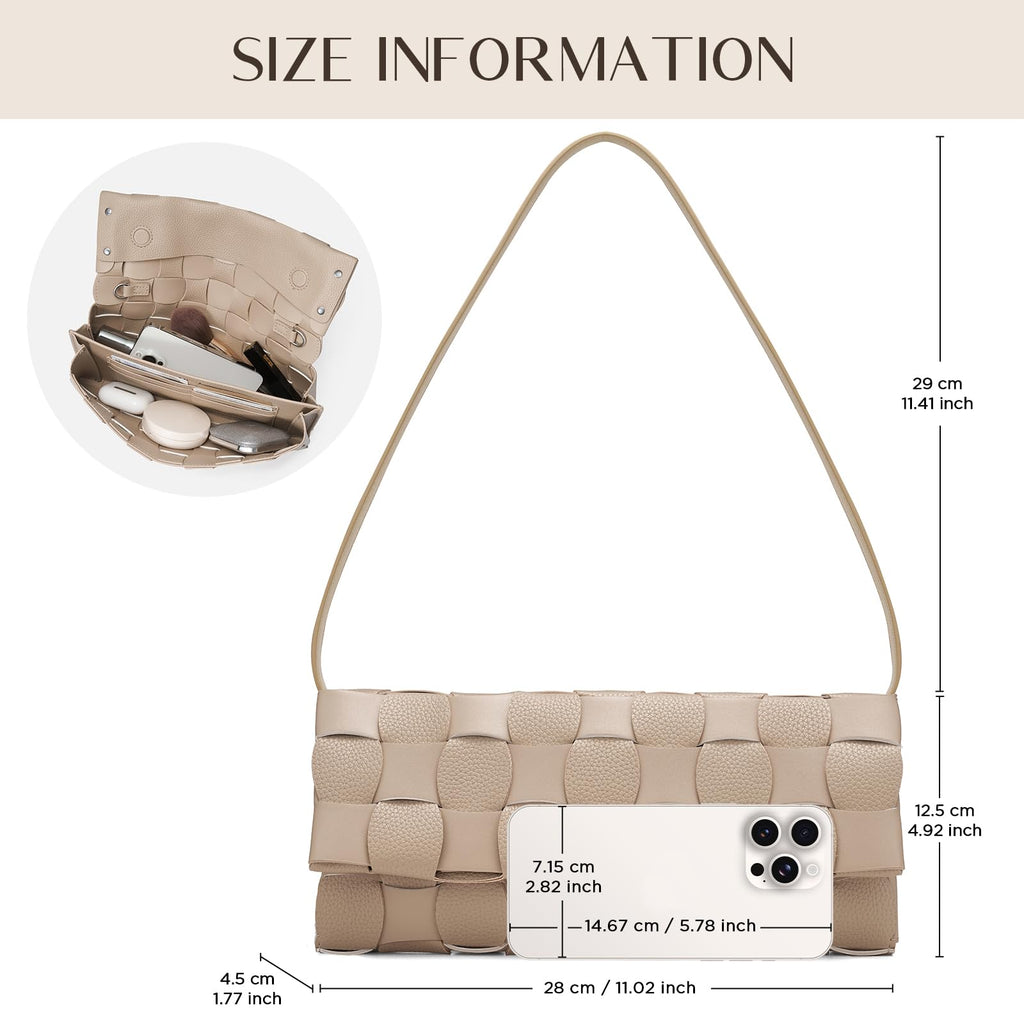 CHUNLI Woven Evening Clutch Purses for Women, PU Crossbody Shoulder Purse Handbag for Evening, Formal Events, Wedding, Party