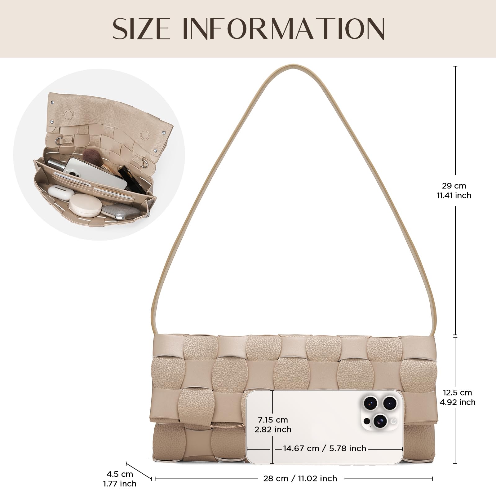 CHUNLI Woven Evening Clutch Purses for Women, PU Crossbody Shoulder Purse Handbag for Evening, Formal Events, Wedding, Party