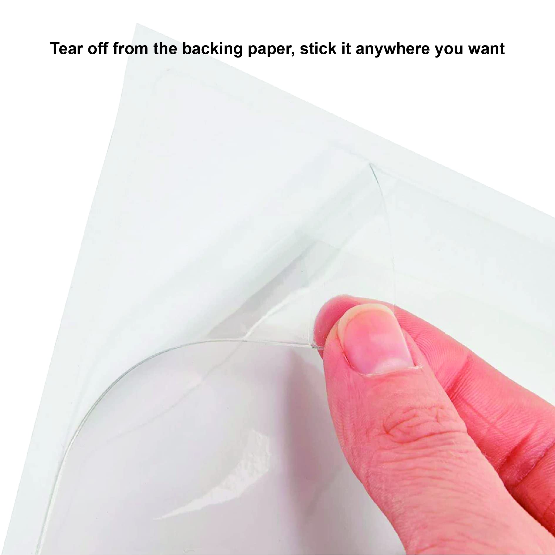 IMAGAME Clear Adhesive Business Card Pocket swith Side Open for Loading, 50 Pack, Plastic Labels Holders for Storage Bins and Library Card, Ideal for Organizing and Protecting Your Business Cards
