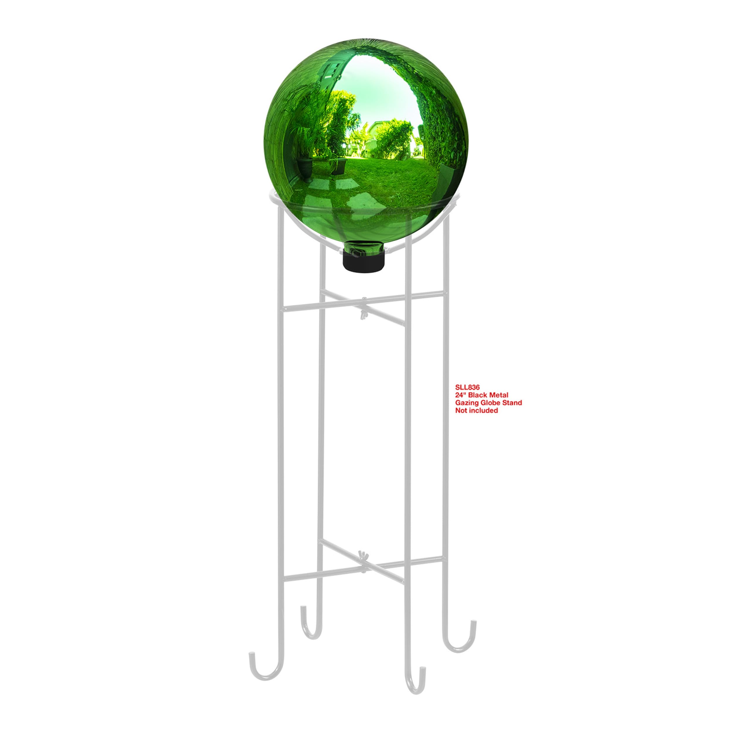 Alpine Corporation | 10" Indoor/Outdoor Glass Gazing Globe — Festive Garden & Yard Décor Accent — Blue