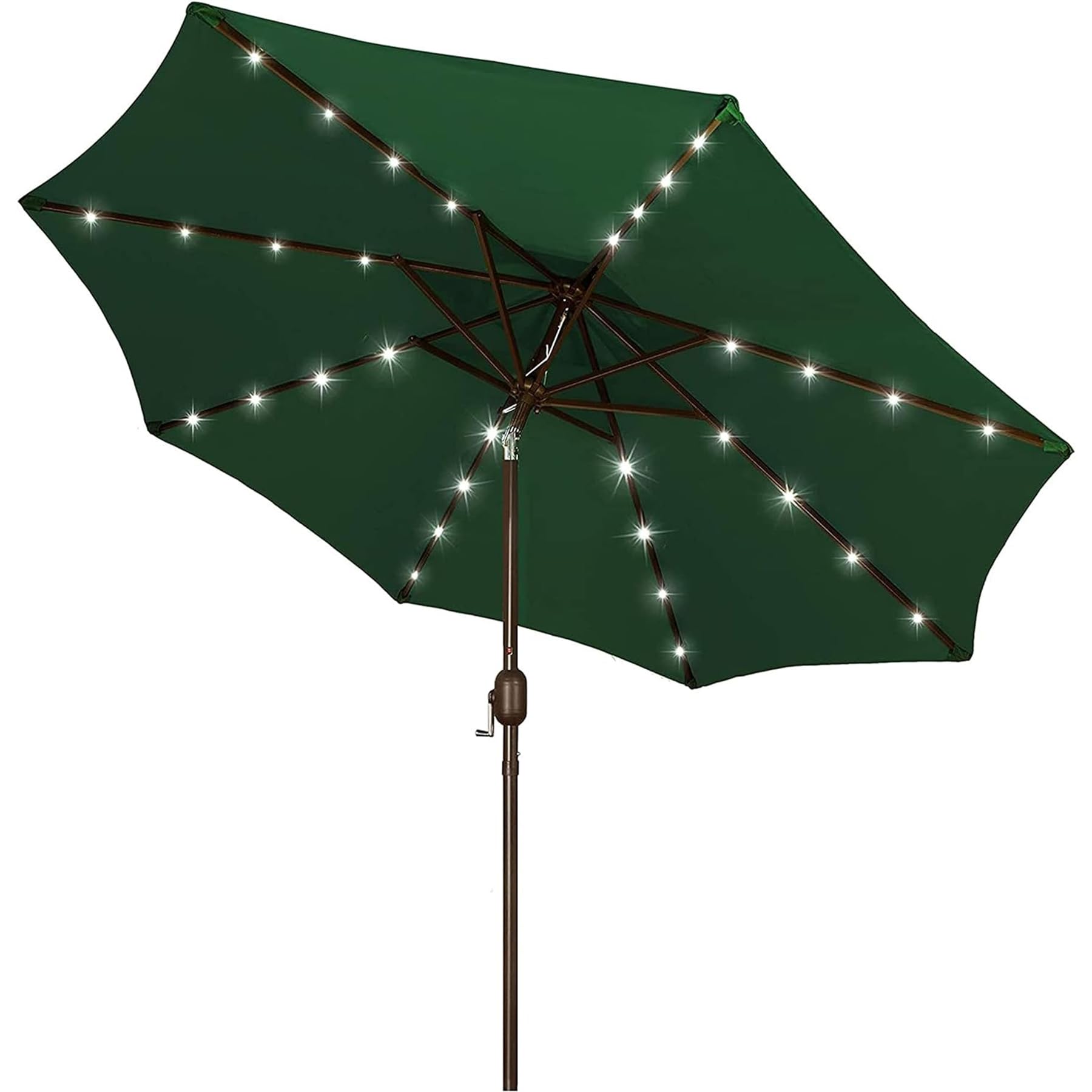 Blissun 9 ft Solar Umbrella, 32 LED Lighted Patio Umbrella, Table Market Umbrella, Outdoor Umbrella for Garden, Deck, Backyard, Pool and Beach (Light Blue)