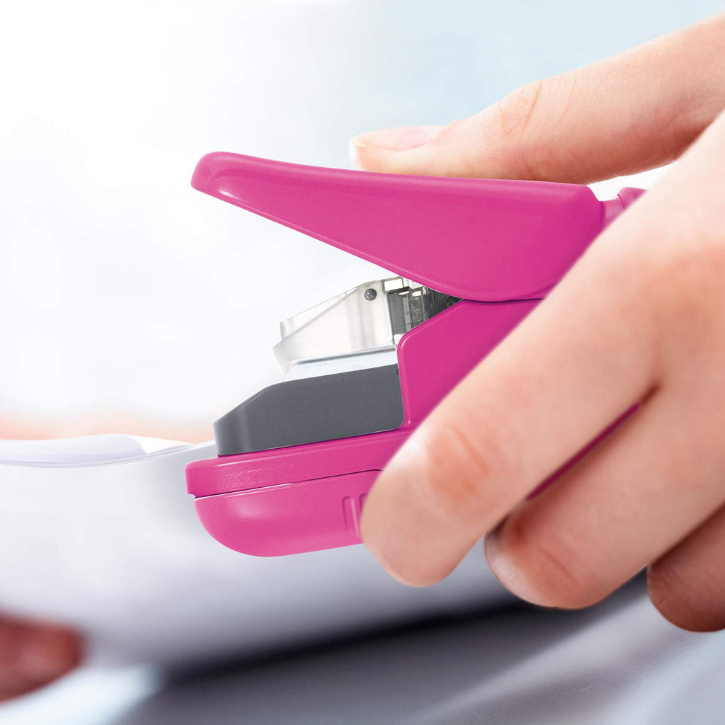 Plus Paper Clinch Compact Staple-Free Stapler, Blue Turquoise