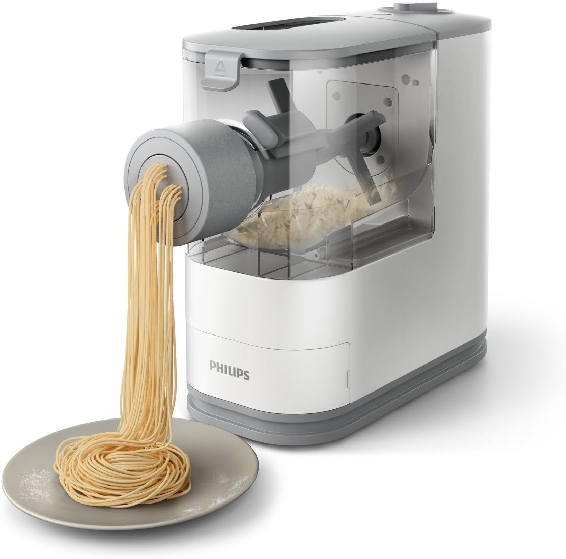 Philips Kitchen Appliances Compact Pasta and Noodle Maker, Viva Collection, Comes with 3 Default Classic Pasta Shaping Discs, Fully Automatic, Recipe Book, Small, Black (HR2371/05)