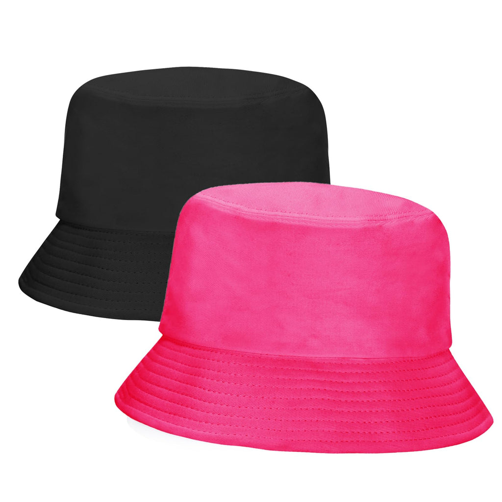 Rosoz 1 & 2 Pack Bucket Hat for Women Men Summer Travel Beach Sun Hat Outdoor Cap Unisex Bucket Hats