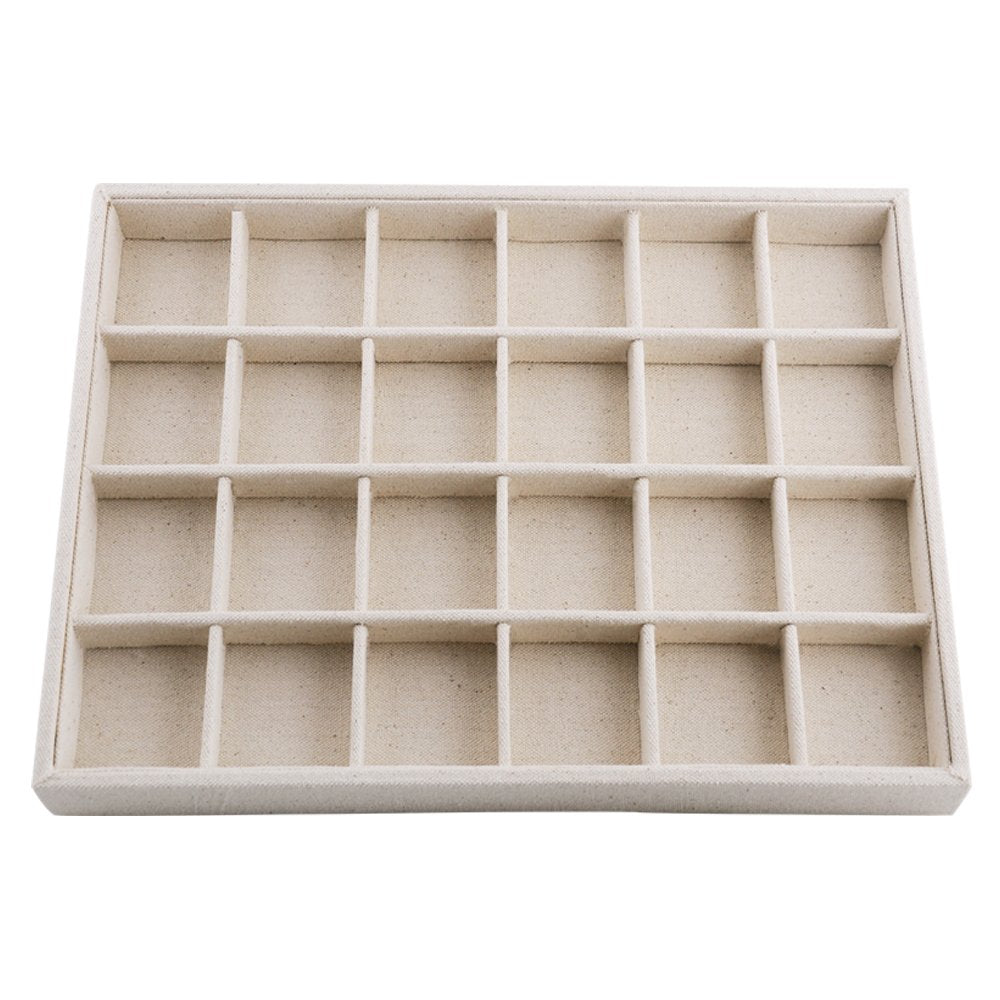 Oirlv linen Jewelry Display Trays Stackable Necklace Bracelet Ring Showcase Display Empty Plate(Pack of 1)