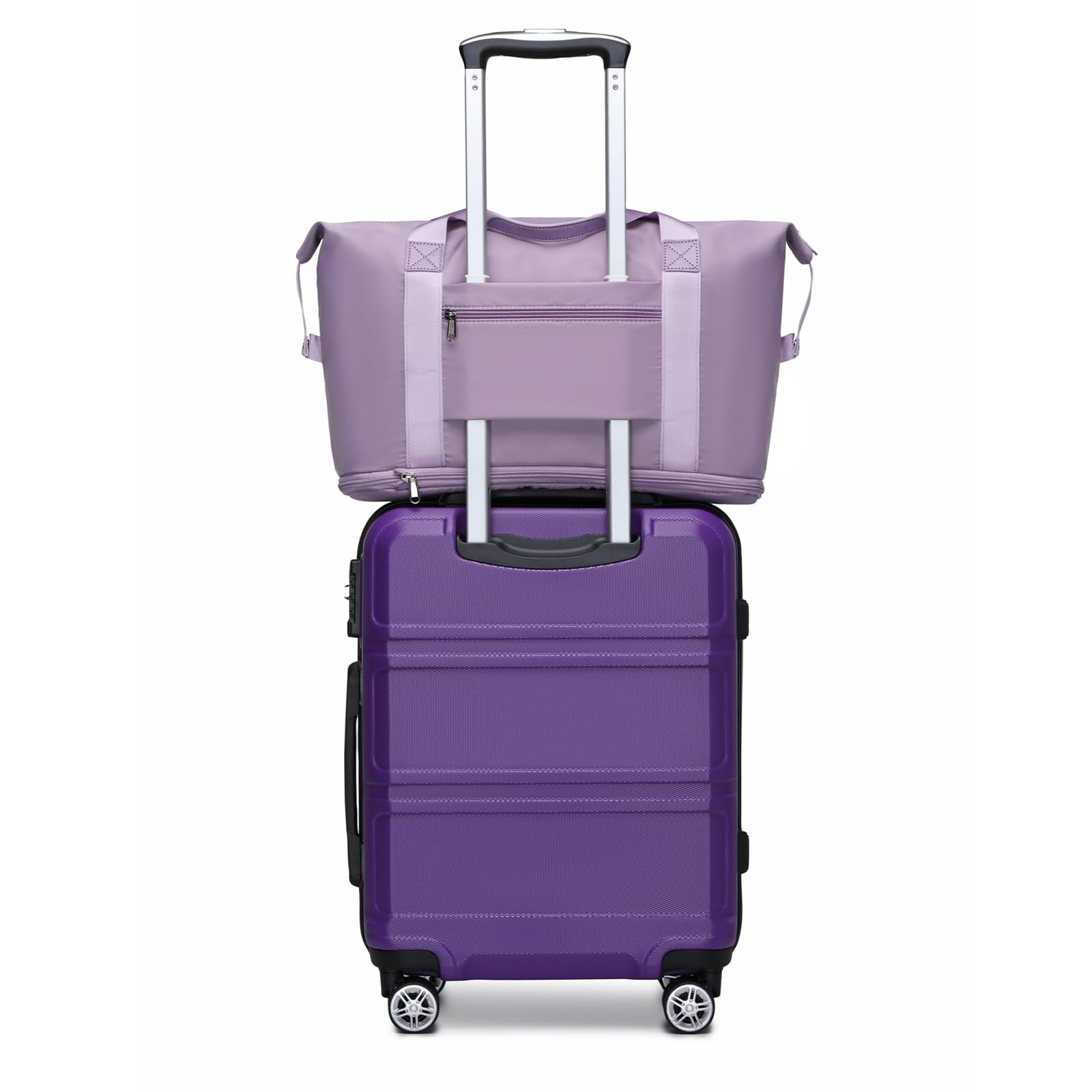 Kono Carry On Luggage Set Airline Approved Lightweight PC+ABS Carry On Suitcase with TSA Lock Spinner Wheels Durable Luggage Hardside Apricot Blue