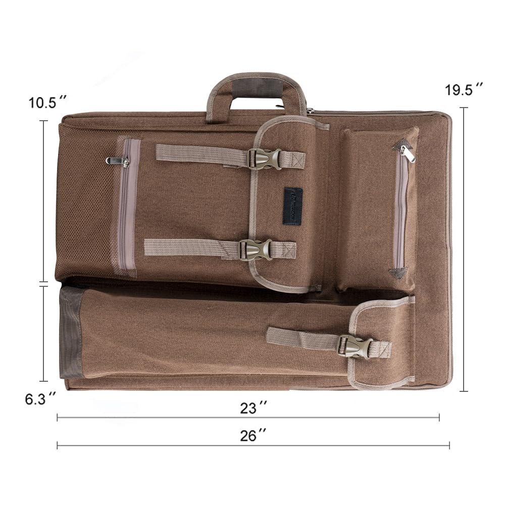 TRANSON Art Portfolio Case Artist Backpack Canvas Bag Large 26” x 19.5”