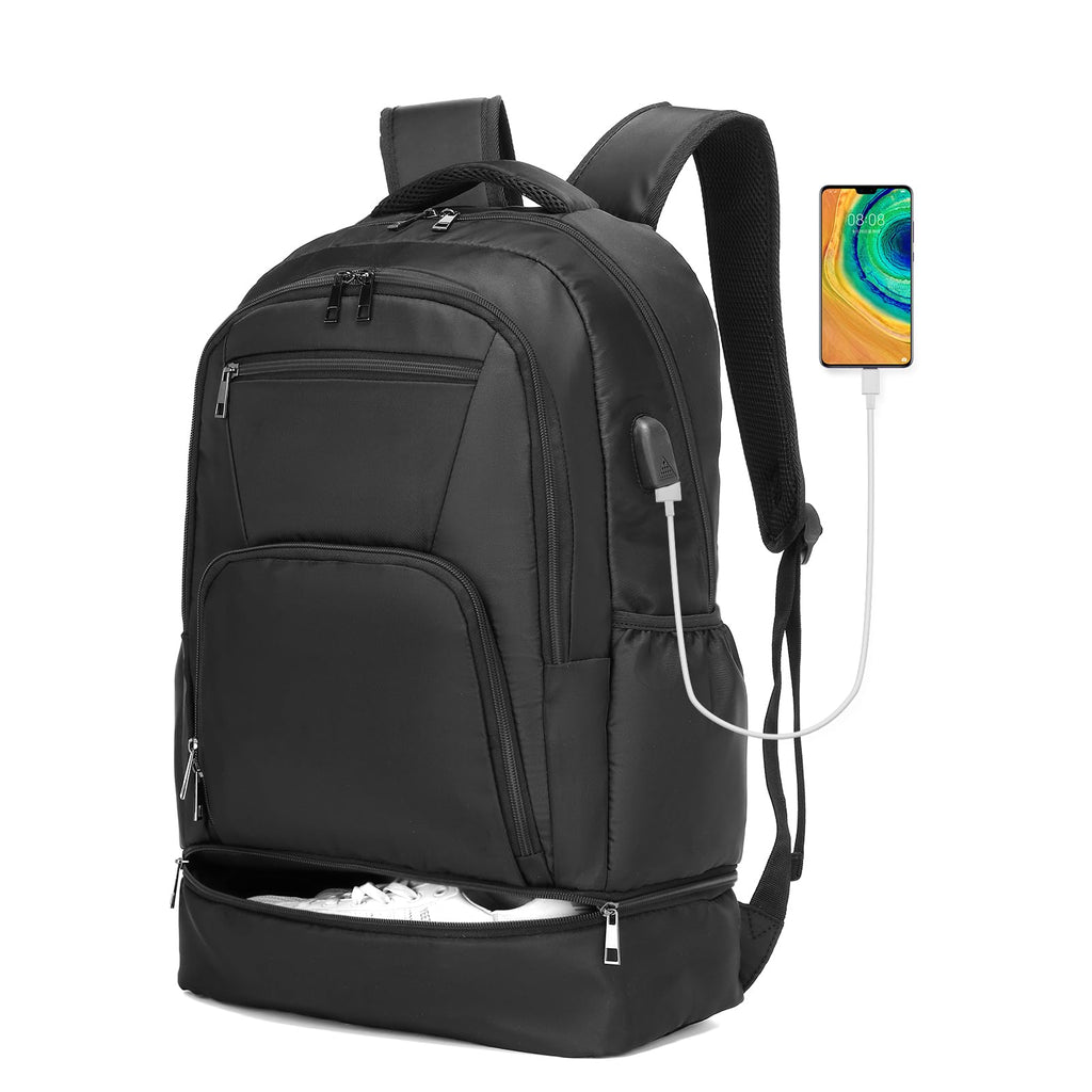seyfocnia Gym Backpack for Men,Gym Bag with Shoe Compartment Lightweight Travel Workout Sports Backpack with USB Charging Port