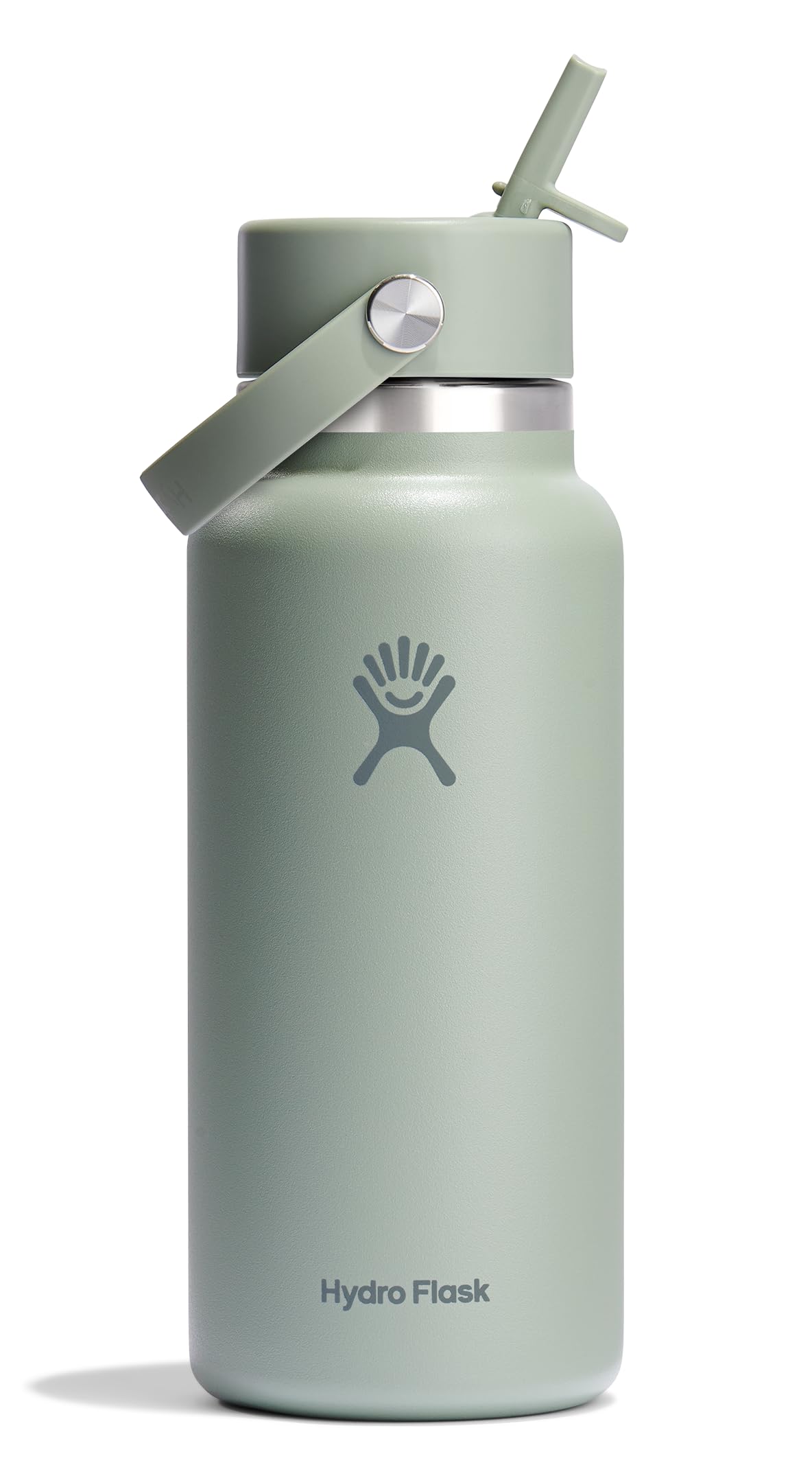 Hydro Flask Water Bottle - Insulated Stainless Steel - Wide Straw Lid, Non Spill, Leakproof in 24 Oz Forest Green Arc
