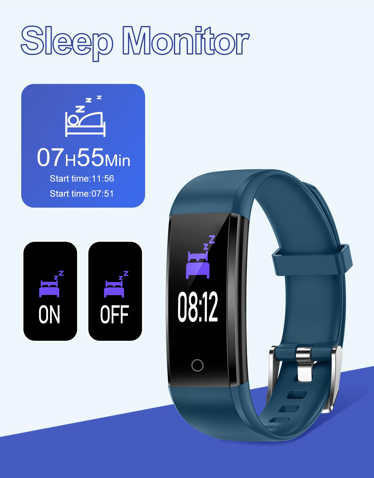 GRV Fitness Tracker Non Bluetooth Fitness Watch No App No Phone Required Waterproof Pedometer Watch with Steps Calories Counter Sleep Tracker for Men Women Parents
