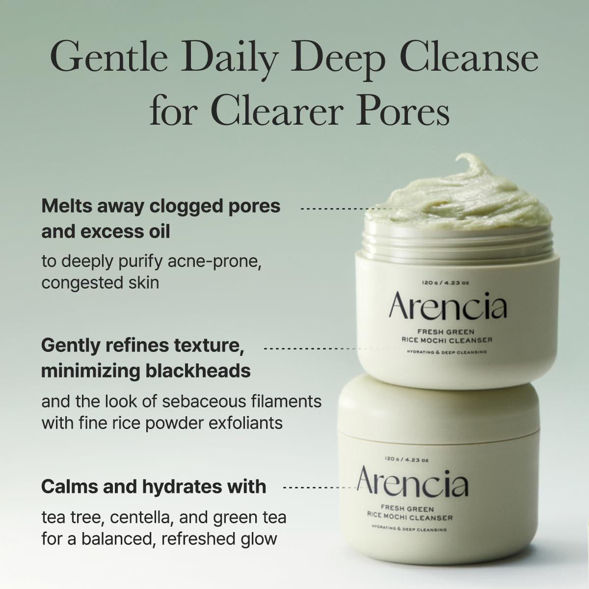 Arencia Calendula Rice Mochi Fresh Cleanser - Moisturizing & Deep-Cleansing (1.76oz)