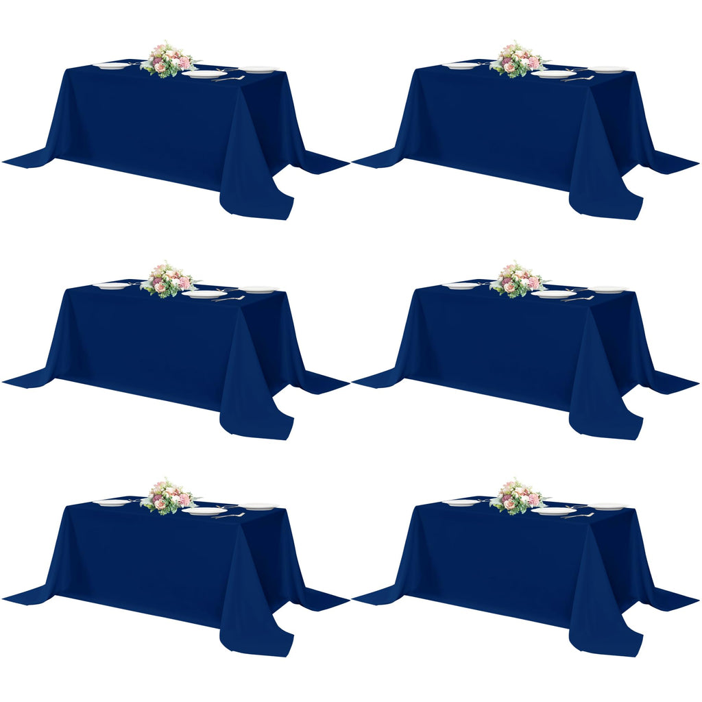 sancua Rectangle Tablecloths for 4ft Tables, 6 Pack - 60x84 Inch - Beige Washable Fabric Cloth Table Cloth for Wedding, Party, Birthday, Banquet, Reusable Polyester Table Covers