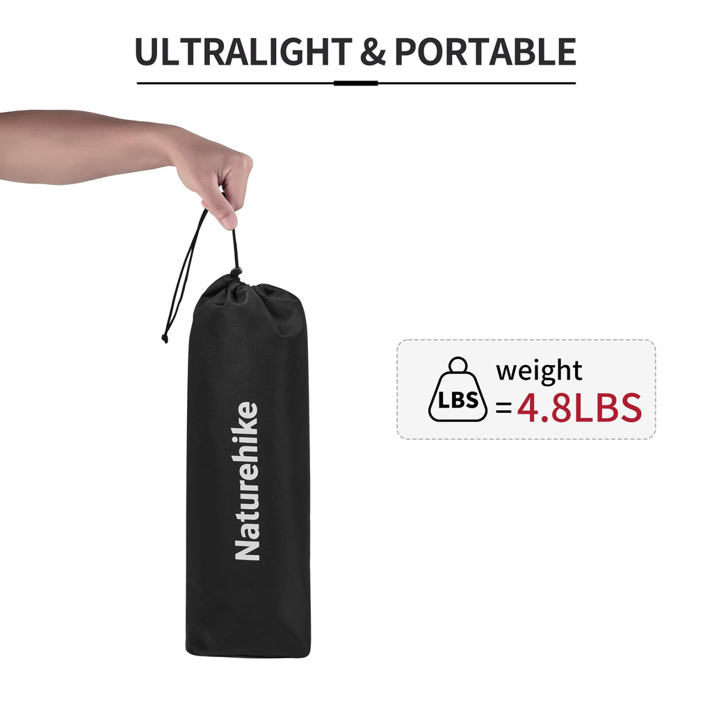 Naturehike Ultralight Camping Cot, Easy to Assemble Folding Tent Cot, Compact & Protable Camping Bed for Camping, Mountaineering, & Hiking, Supports 330lbs with Carry Bag, Kahki