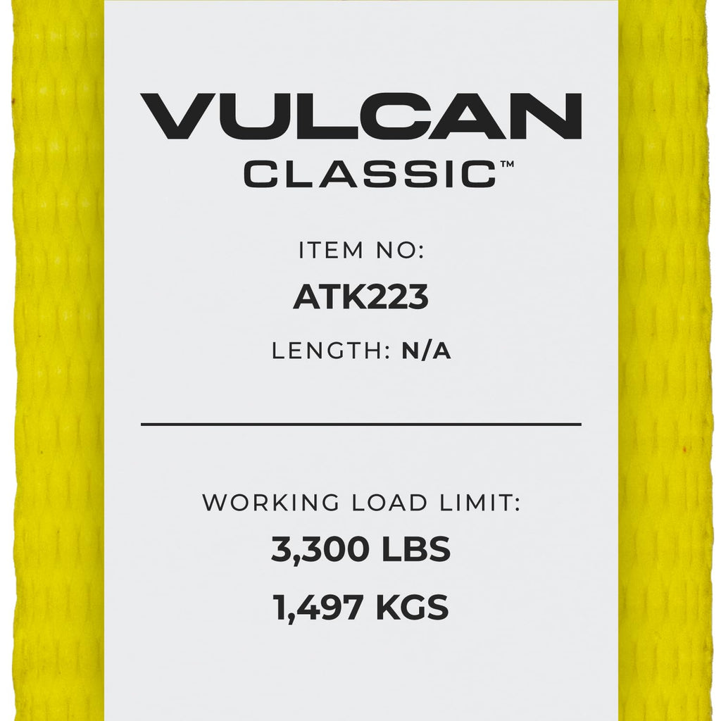 VULCAN Complete Axle Strap Tie Down Kit with Snap Hook Ratchet Straps - Classic Yellow - Includes (4) 22 Inch Axle Straps, (4) 36 Inch Axle Straps, and (4) 8' Snap Hook Ratchet Straps