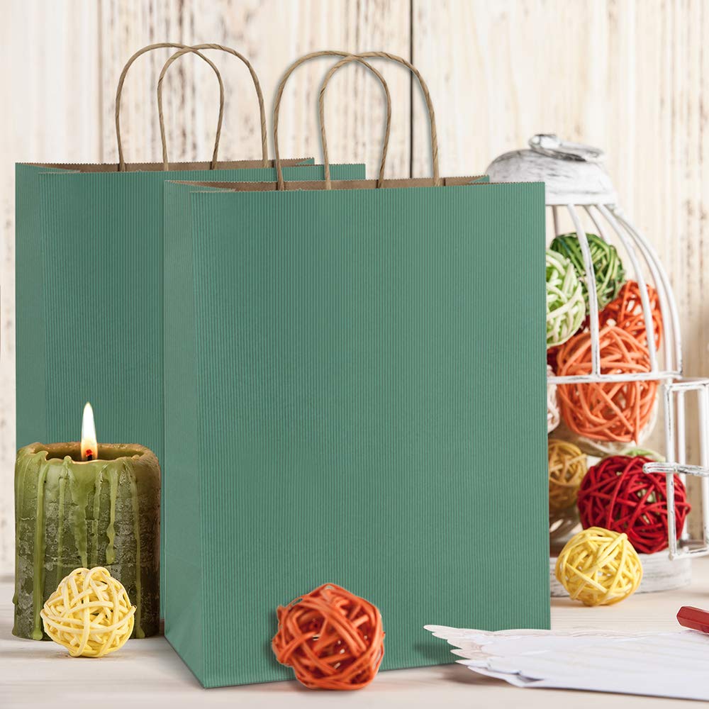 BagDream Gift Bags 10x5x13 25Pcs Kraft Paper Shopping Bags with Handles, for Gifts, Business, Merchandise, Retail, Party Favor, Black Recycled Paper Sacks