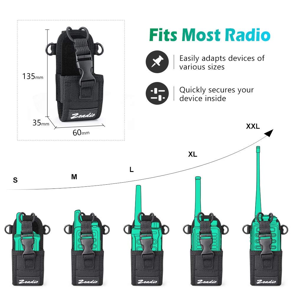 Zeadio Versatile Two-Way Radio Case, Universal Durable Holster Pouch Case Holder for Two-Way Radio Walkie Talkies (ZNC-D, Pack of 1)