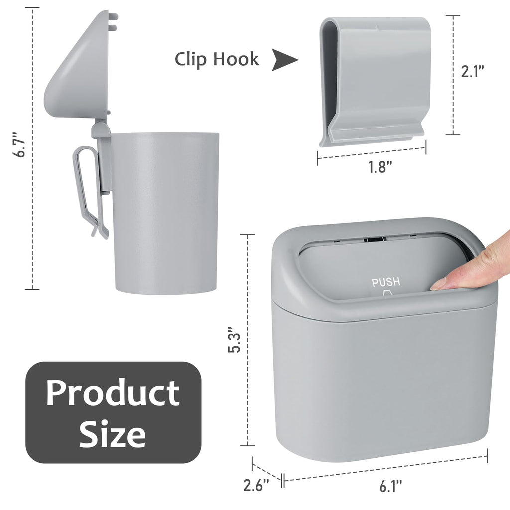 Accmor Car Trash Can with Lid, Mini Auto Dustbin Garbage Organizer with 30 Pcs Plastic Trash Bag, Automotive Garbage Container Bin for Vehicle, Home, Office